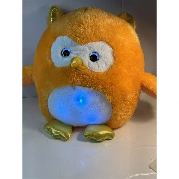 Hug Me Light Up Stuffed Animal Plush Soft Orange Owl 14" Tall Ages 3+ Clean VG - Picture 3 of 7
